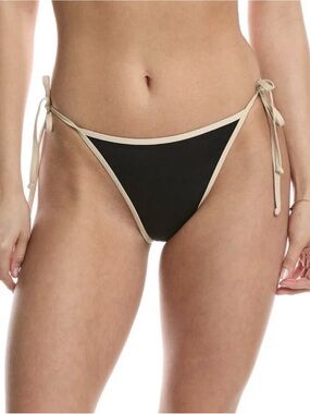 WeWoreWhat Tie Bikini Bottom, Black, Size Small, MSRP $49